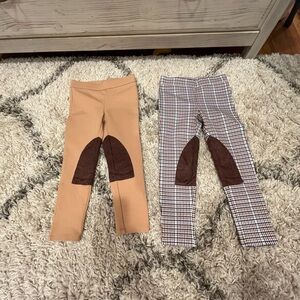 Janie and Jack Tan and Plaid Kids Leggings